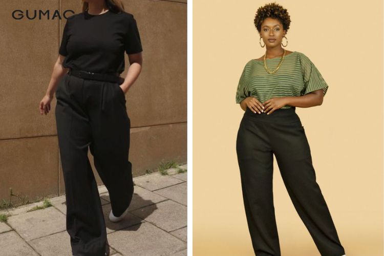 Mix quần ống rộng cùng áo thun cho cô nàng thích basic